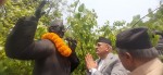 मुख्यमन्त्री पाण्डेद्वारा  माल्यार्पण