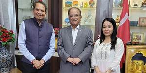 अध्यक्ष दाहाल र(भाजपा  नेता चौथाइवालेबीच भेटवार्ता