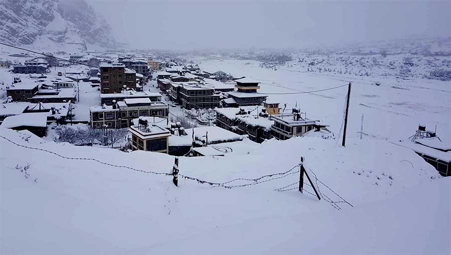 मुस्ताङमा हिमपात