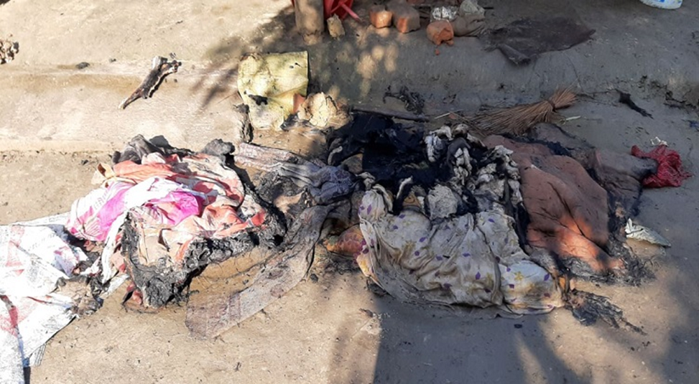 राति घरमा आगो लाग्दा एक बालकको मृत्यु