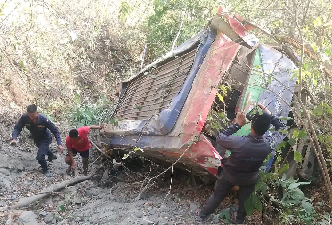 पाल्पा बस दुर्घटना: २ को मृत्यु, ४ गम्भीर घाइते