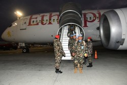 Central African Republic मा तैनाथ नेपाली शान्ति सैनिकहरूको अदलीबदली