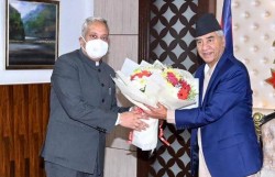 प्रधानमन्त्री देउवासँग भरतीय राजदूतको शिष्टाचार भेटवार्ता 