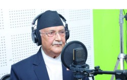 प्रधानमन्त्री ओलीले गर्नुभयो चलचित्रमा स्वरांकन