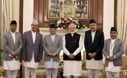 प्रधानमन्त्री प्रचण्ड र भारतीय समकक्षी मोदीद्वारा रेलमार्गको उद्घाटन