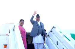 प्रधानमन्त्री ओली तुर्कमेनिस्तानबाट स्वदेश फर्किँदै