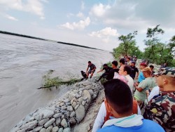 बेलका नगरपालिका थाल्यो सप्तकोसी कटान तटबन्ध निर्माण