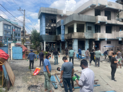 आन्दोलनका क्रममा खण्डहर बनाइएको भैँसेपाटीको प्रहरी प्रभाग स्थानीयको पहलमा पुनःस्थापना