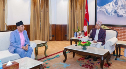 राष्ट्रपति पौडेलसँग अध्यक्ष दाहालको भेटर्वार्ता