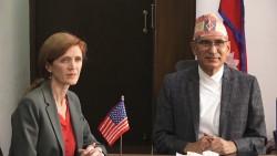 अर्थमन्त्री पाैडेल र युएसएआईडीकी प्रशासक सामन्थाबीच  भेटवार्ता