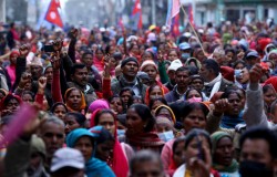 लघुवित्तपीडितहरूद्वारा काठमाडौंमा प्रदर्शन  