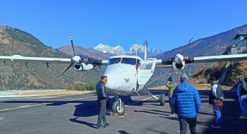 सोलुखुम्बुको फाप्लु विमानस्थलमा सत्र दिनपछि उडान