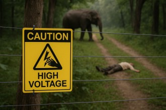 हात्ती लखेट्न लगाइएको विद्युतीय तारमा करेन्ट लागेर  एक जनाको मृत्यु