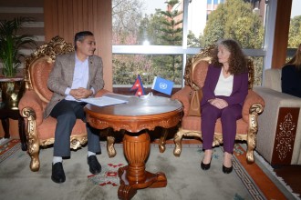 गृहमन्त्री अर्यालसँग संयुक्त राष्ट्रसङ्घ, नेपालका आवासीय संयोजकको भेट