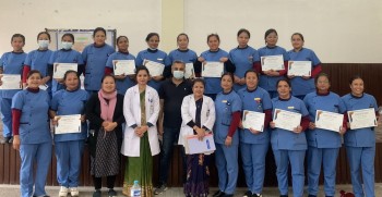  नेपाल मेडिकल कलेजका स्टाफ नर्सहरुलाई लाइफ सपोर्टको तालिम