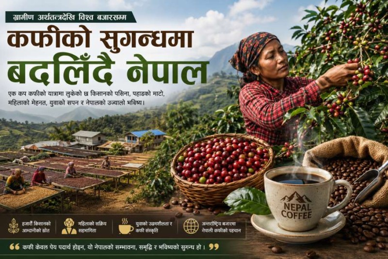 कफीको सुगन्धमा बदलिँदै नेपाल : एक कप कफीको यात्रादेखि ग्रामीण अर्थतन्त्रसम्म