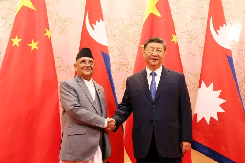 नेपाली भू-भाग प्रयोग गर्नेगरी भारतसँग भएको सम्झौता पालना नगर्न चिनियाँ राष्ट्रपतिलाई प्रधानमन्त्रीको ओली आग्रह
