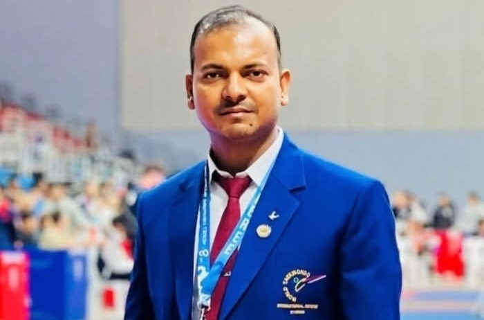 Nepali Referee Rakesh Yadav Officiating at Mount Everest Taekwondo Championship 2026 (G1)