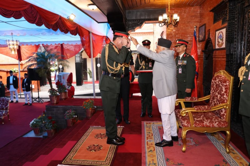 भारतीय स्थल सेनाध्यक्ष धिरज सेठलाई नेपाली सेनाको मानार्थ महारथीको दर्जा प्रदान
