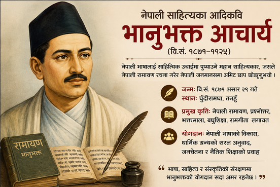 आदिकवि भानुभक्त आचार्यः नेपाली भाषा–साहित्यका अमर शिखर पुरुष
