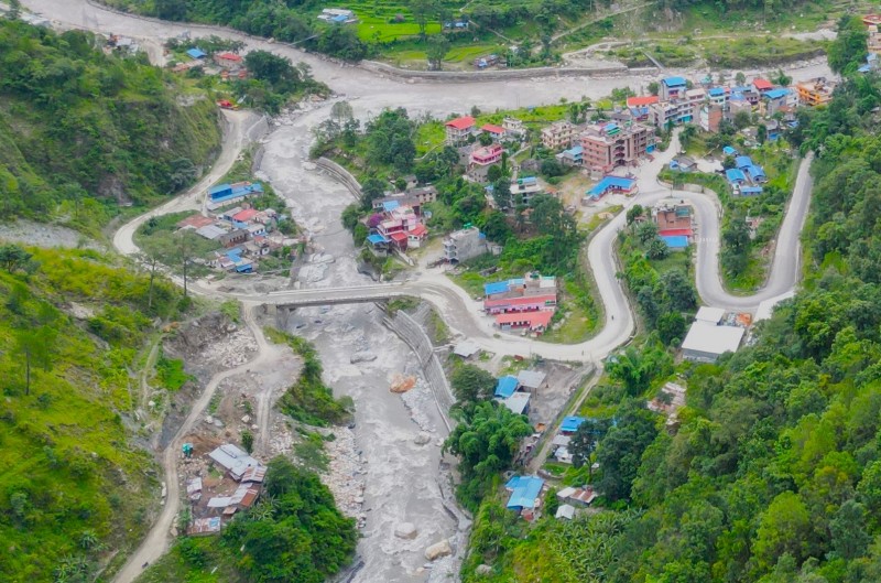 राहुघाट नदी कटान रोक्न  ‘कम्पोजिट’ प्रविधिको पर्खाल