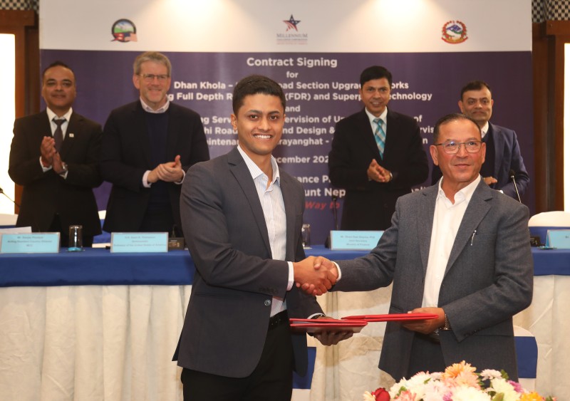 एमसिए–नेपालद्वारा सडक मर्मत आयोजनाका लागि २.३७ करोड डलरका दुई सम्झौतामा हस्ताक्षर