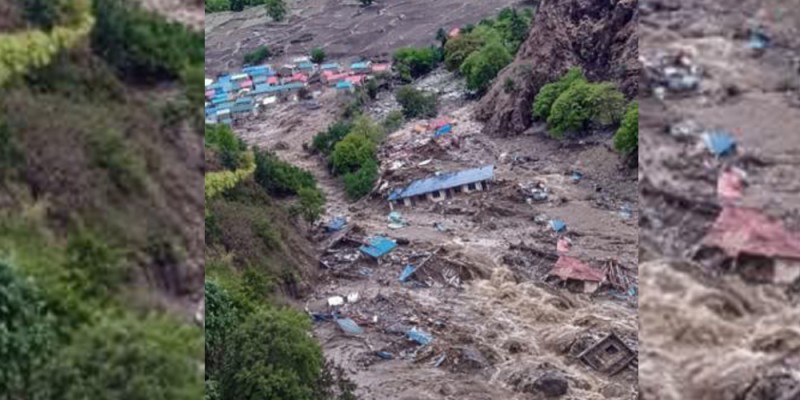 हुम्लाको नेप्का गाउँमा पहिरोले विद्यालय भवन बगायो