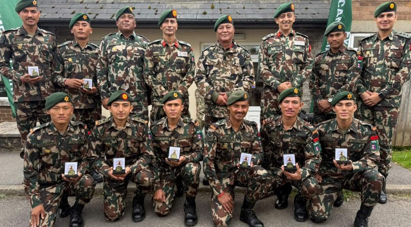 नेपाली सेनालाई बेलायतमा भएको ‘क्यामब्रेन पट्रोल २०२६’ मा स्वर्ण पदक