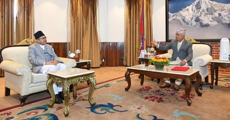 राष्ट्रपति पौडेलसँग सभामुख घिमिरेको भेटवार्ता