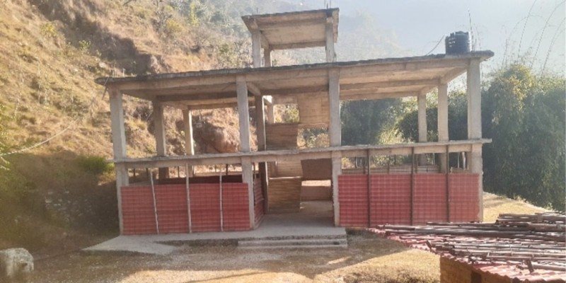 पर्वतमा बजेट अभावमा विद्यालय भवन निर्माण अधुरो