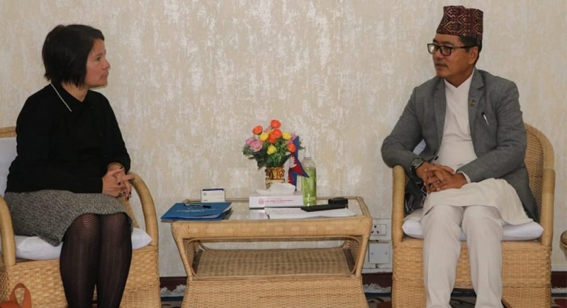 उपप्रधानमन्त्री लिङ्देन र युरोपेली युनियनका राजदूत डिप्रेजबीच शिष्टाचार भेट